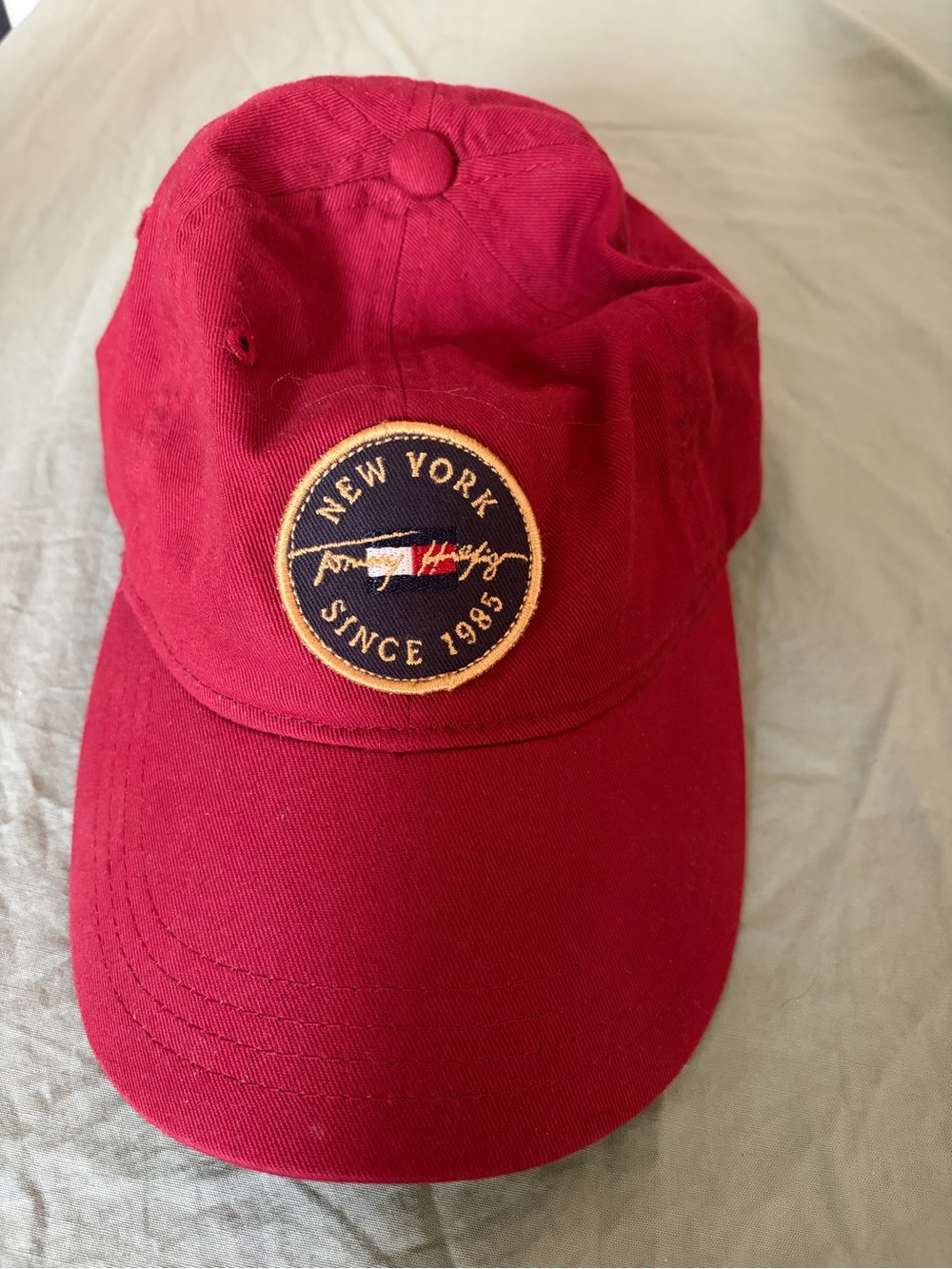 Tommy Hilfiger Deep Red New York Badge Cap | Baseball Hat for Men